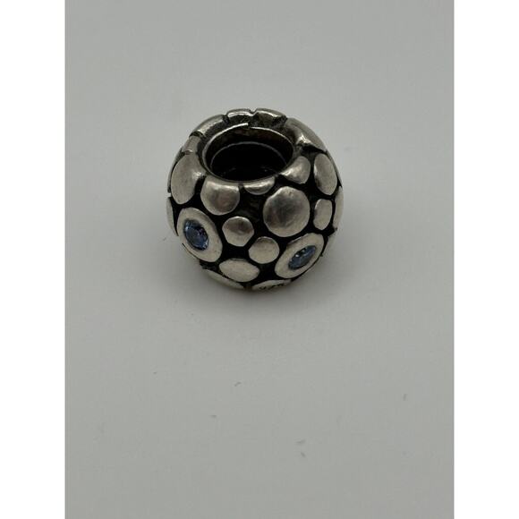 Pandora Sterling Silver Blue CZ Bubbles Bead Charm 790329CZB - Picture 6 of 8